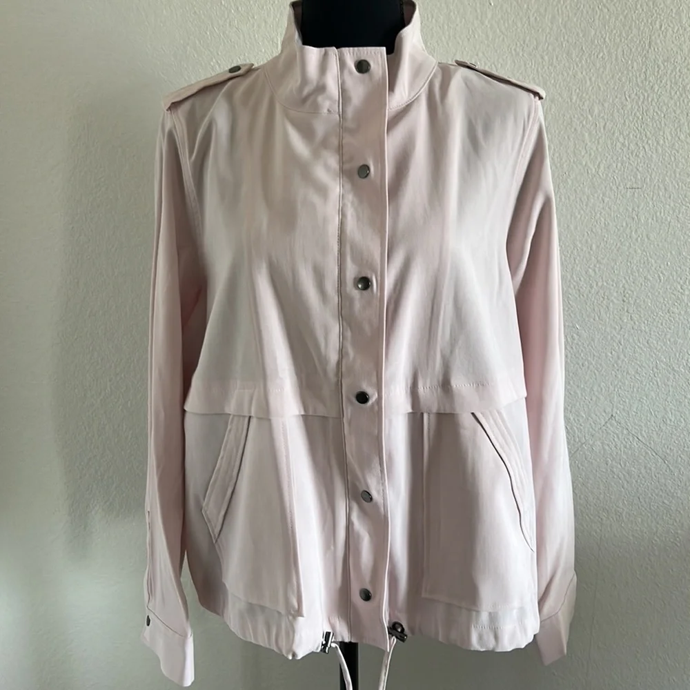Belle by Kim Gravel Twill Utility Jacket in Pink Quartz Size Medium - Picture 5 of 12